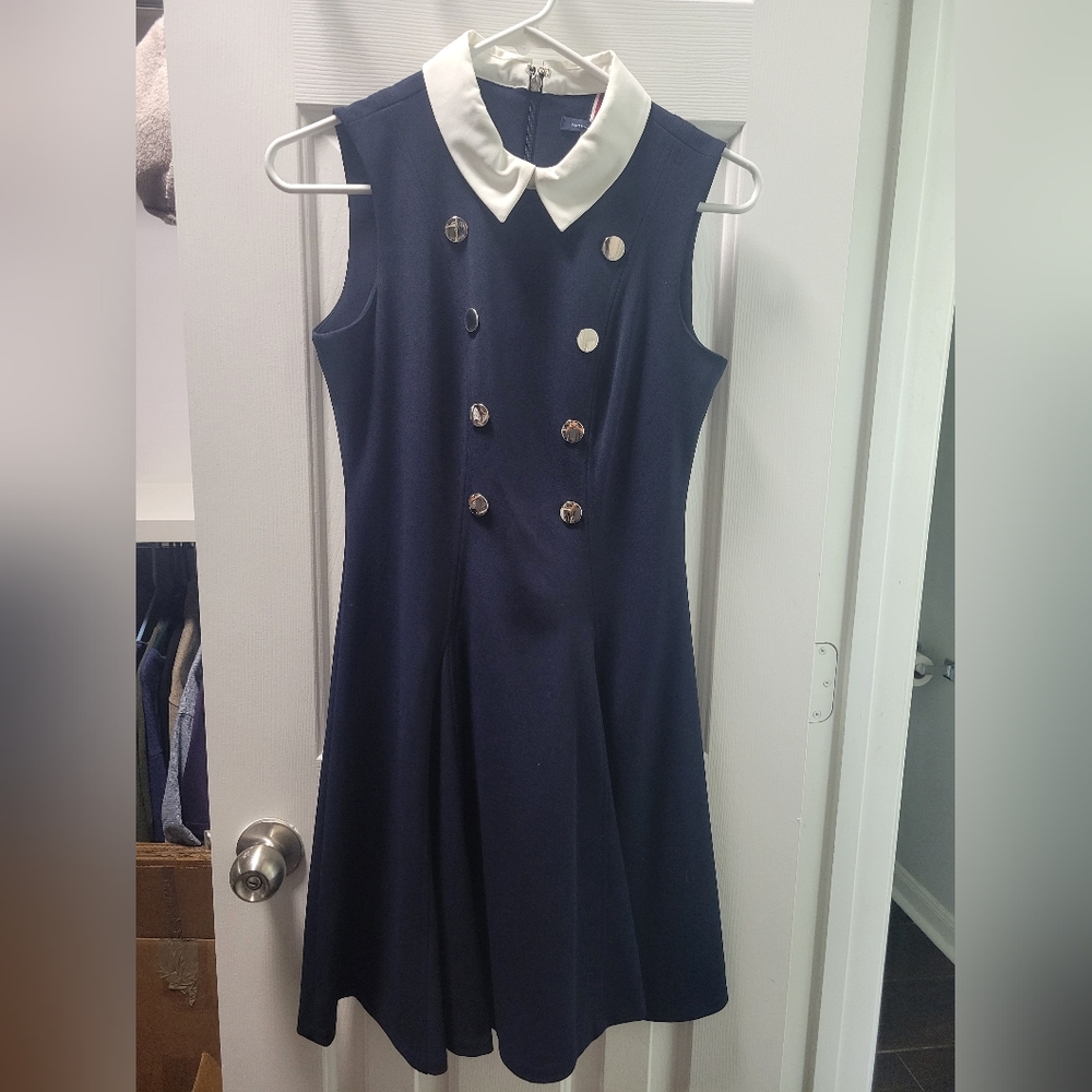 Tommy Hilfiger Navy Dress with White Accents
